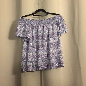 Paisley Patter Off the Shoulder Top